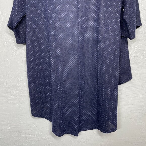 Lularoe Women S Lindsay Kimono Cardigan Navy Blue Yellow Polka Dot Knit Stretch - Picture 7 of 9